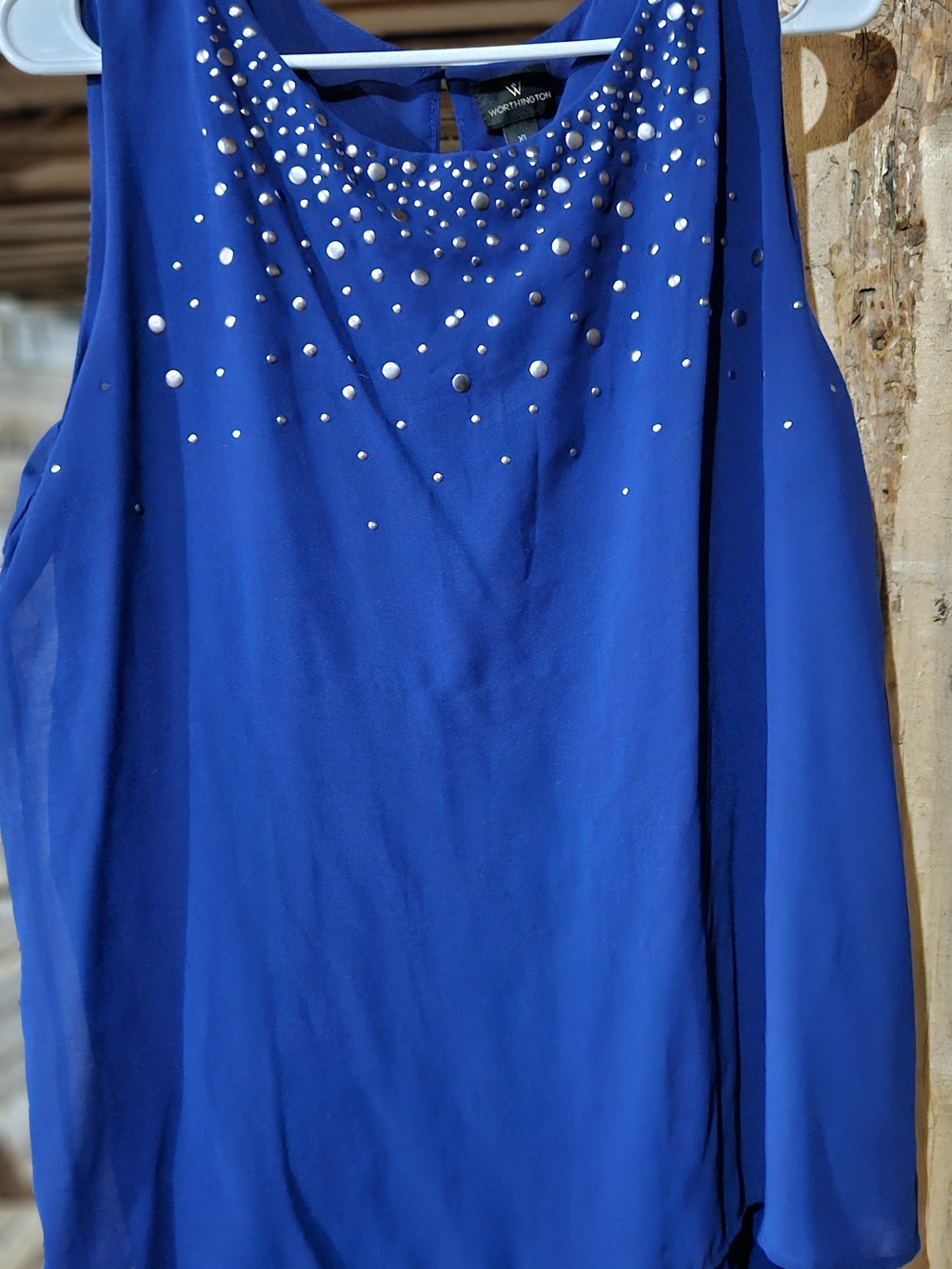 Worthington Royal Blue Studded Sleeveless Camisole
